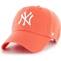 cappellino-curvo-arancione-pompelmo-dei-new-york-yankees-mlb-clean-up-di-47-brand