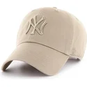 mutzen-gebogen-beige-verstellbares-band-caqui-caqui-der-new-york-yankees-mlb-von-47-brand