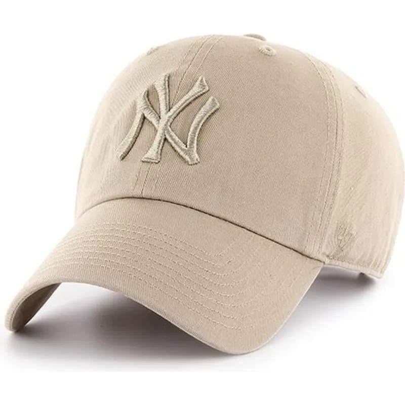 cappelli-curva-beige-cinghia-regolabile-caqui-caqui-dei-new-york-yankees-mlb-di-47-brand