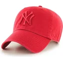 cappelli-curva-rosso-cinghia-regolabile-dei-new-york-yankees-mlb-di-47-brand