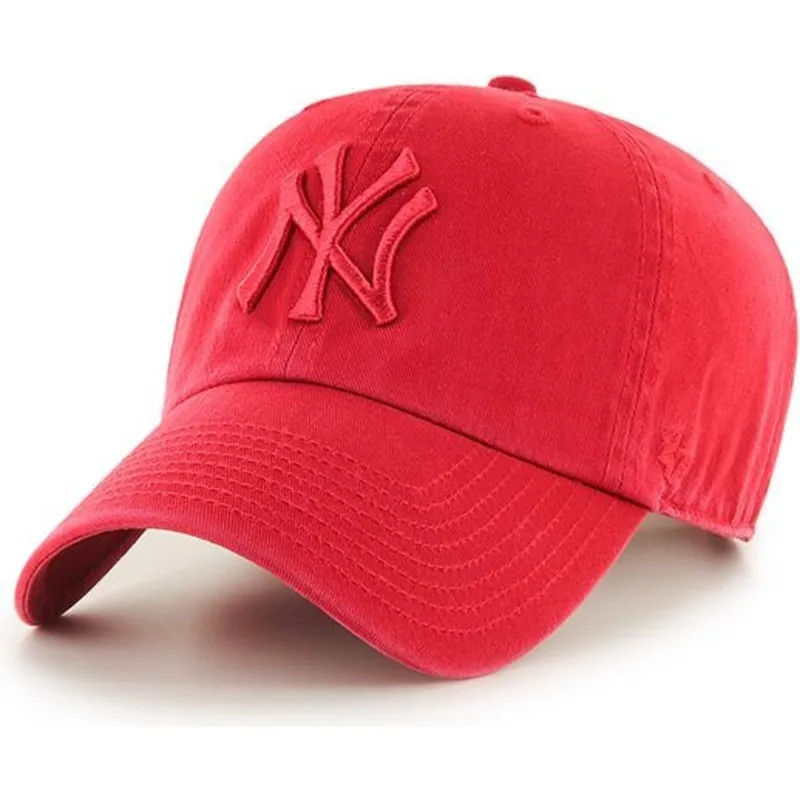 cappelli-curva-rosso-cinghia-regolabile-dei-new-york-yankees-mlb-di-47-brand