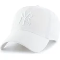cappellino-curvo-bianco-con-logo-bianco-dei-new-york-yankees-mlb-clean-up-di-47-brand
