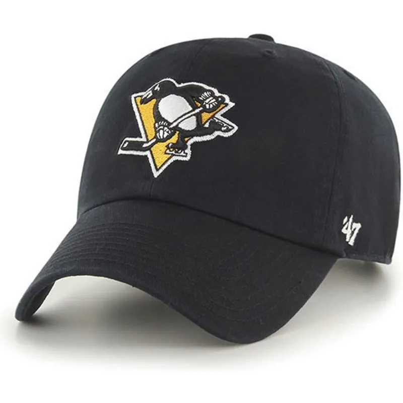 cappelli-curva-nero-cinghia-regolabile-dei-pittsburgh-penguins-nhl-di-47-brand