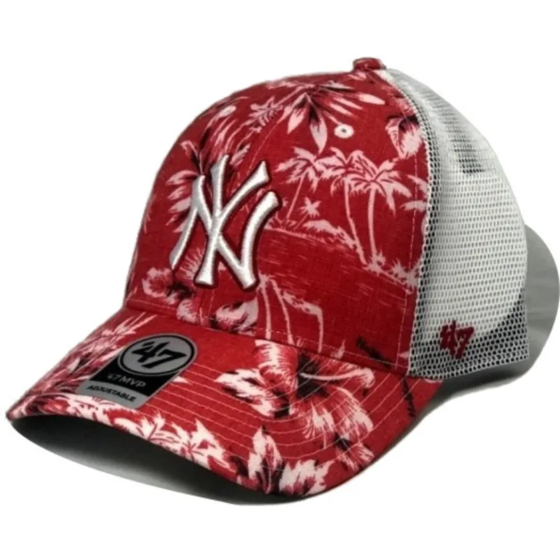 cappellino-trucker-rosso-dei-new-york-yankees-mlb-mvp-south-coast-di-47-brand