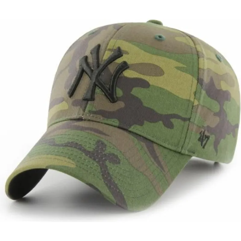 mutzen-gebogen-tarnung-verstellbares-band-negro-der-new-york-yankees-mlb-von-47-brand