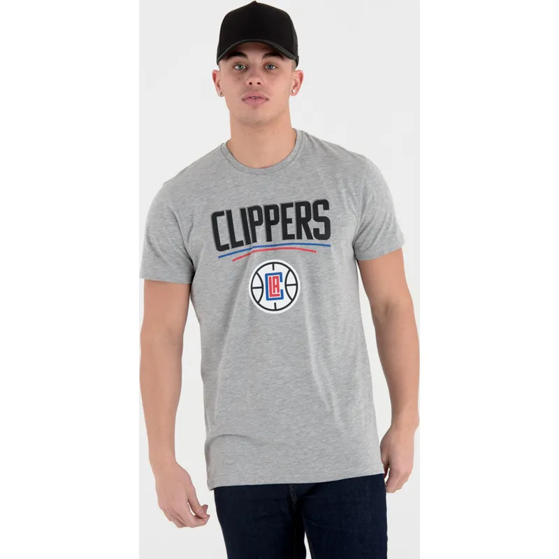 magliette-manica-corta-grigio-de-dei-los-angeles-clippers-nba-di-new-era