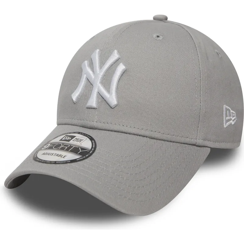 gra-justerbar-9forty-essential-bojet-skygge-kasket-fra-new-york-yankees-mlb-af-new-era