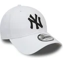 hvid-justerbar-buet-kasket-9forty-essential-fra-new-york-yankees-mlb-fra-new-era