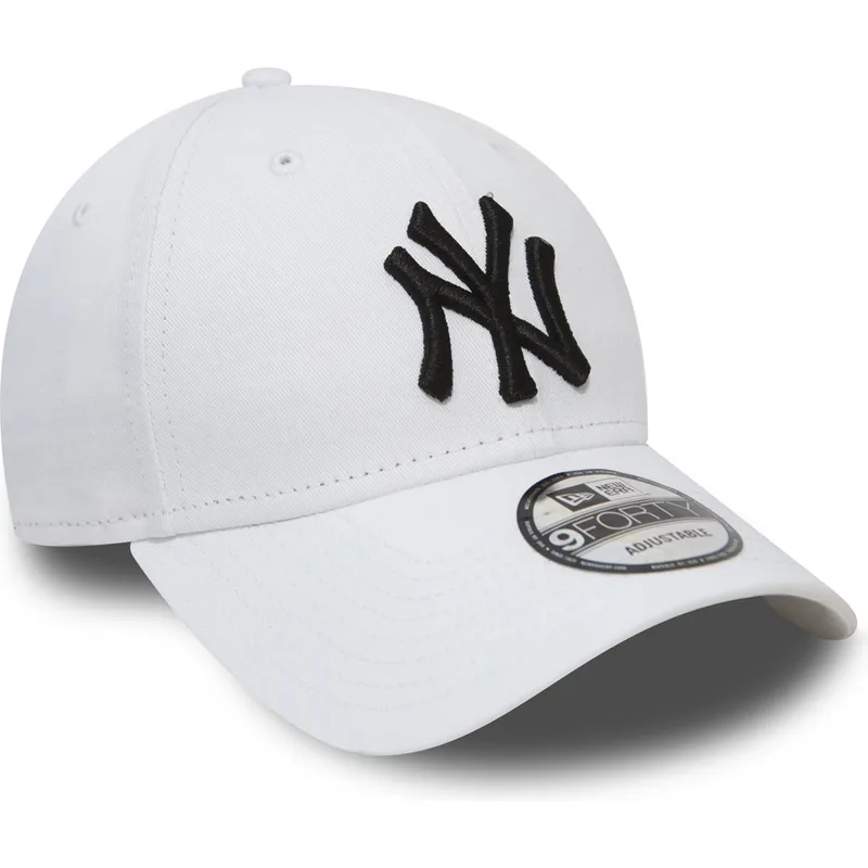 hvid-justerbar-kurvet-kasket-9forty-essential-fra-new-york-yankees-mlb-fra-new-era