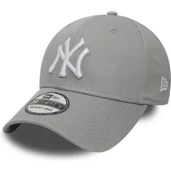 Cappellino visiera curva grigio aderente 39THIRTY Classic di New York Yankees MLB di New Era