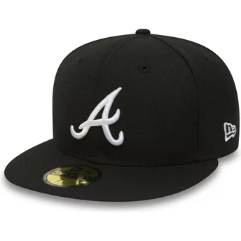 New Era Flat Brim 59FIFTY Essential Atlanta Braves MLB Fitted Cap schwarz