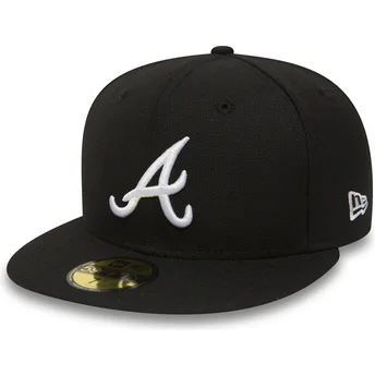 Płaska czapka czarna obcisła 59FIFTY Essential Atlanta Braves MLB New Era