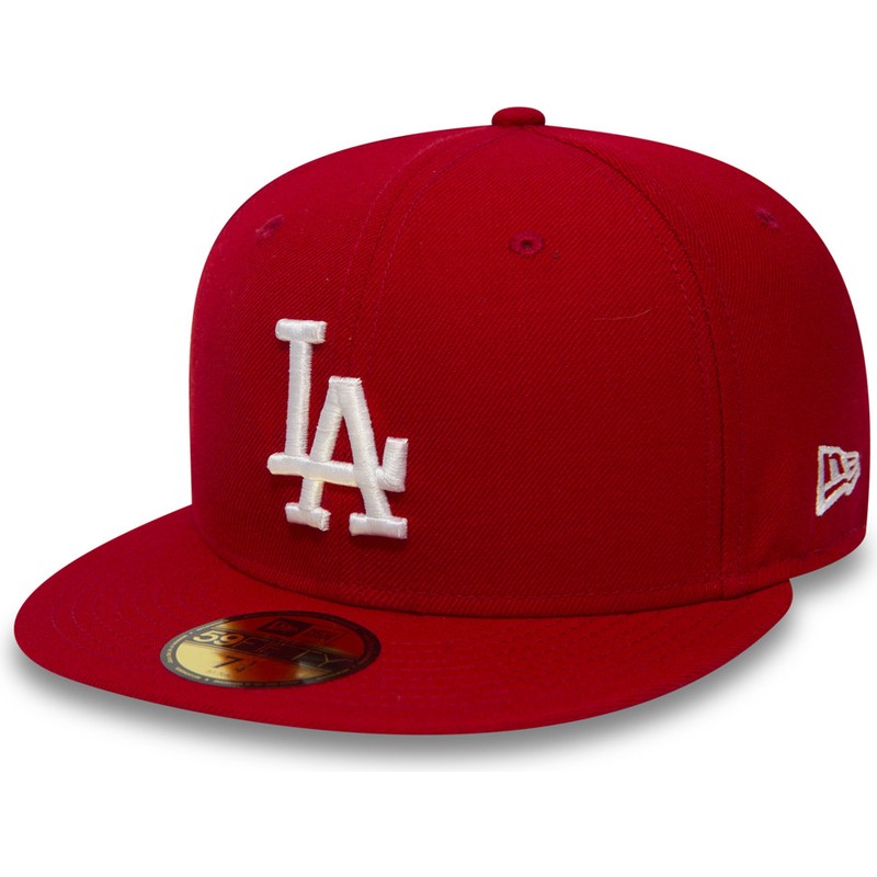 Cappellino visiera piatta rosso aderente 59FIFTY Essential di Los Angeles  Dodgers MLB di New Era: Caphunters.ch