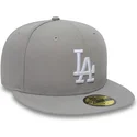 gra-fladskygget-59fifty-essential-kasket-fra-los-angeles-dodgers-mlb-af-new-era