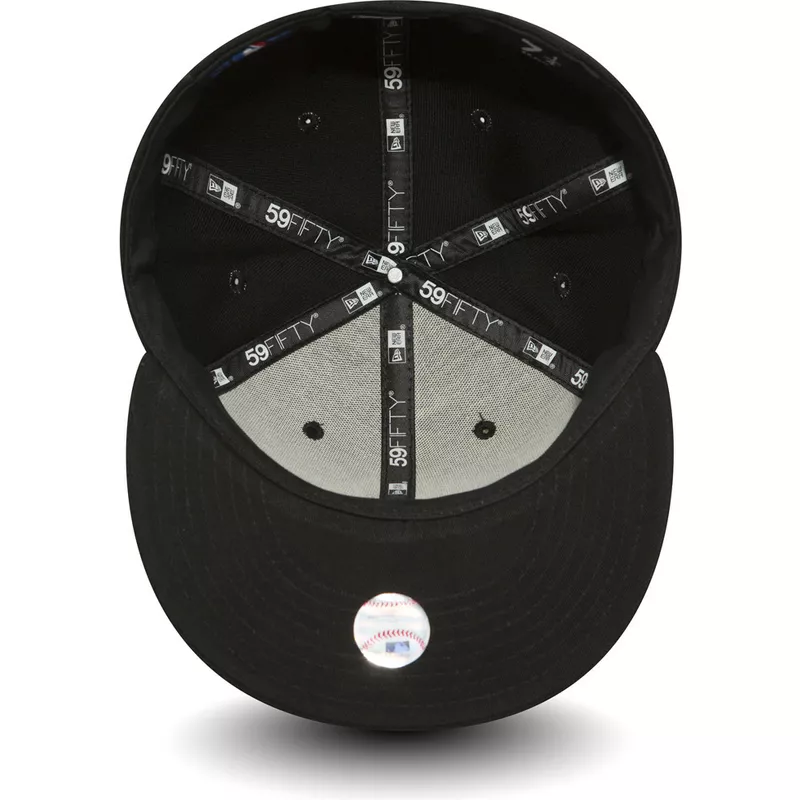 Gorra plana blanca y negra ajustada 59FIFTY Championships de New York  Yankees MLB de New Era