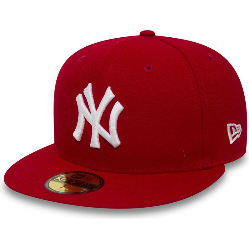 Cappellino visiera piatta rosso aderente 59FIFTY Essential di New York  Yankees MLB di New Era: Caphunters.ch