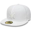 new-era-flat-brim-59fifty-white-on-white-new-york-yankees-mlb-fitted-cap-weiss
