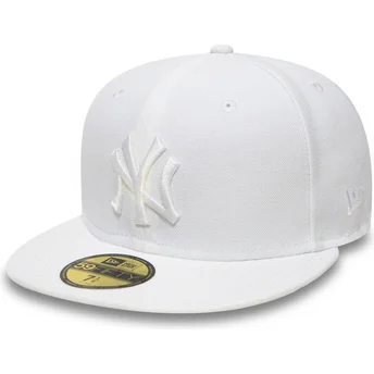 cappello-piatto-bianco-regolato-59fifty-white-on-white-dei-new-york-yankees-mlb-di-new-era