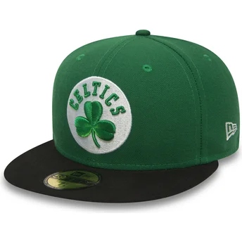 Płaska czapka zielona obcisła 59FIFTY Essential Boston Celtics NBA New Era