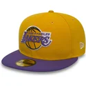 gul-fitted-59fifty-essential-flad-kasket-fra-los-angeles-lakers-nba-af-new-era