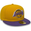 plaska-czapka-zolta-obcisla-59fifty-essential-los-angeles-lakers-nba-new-era