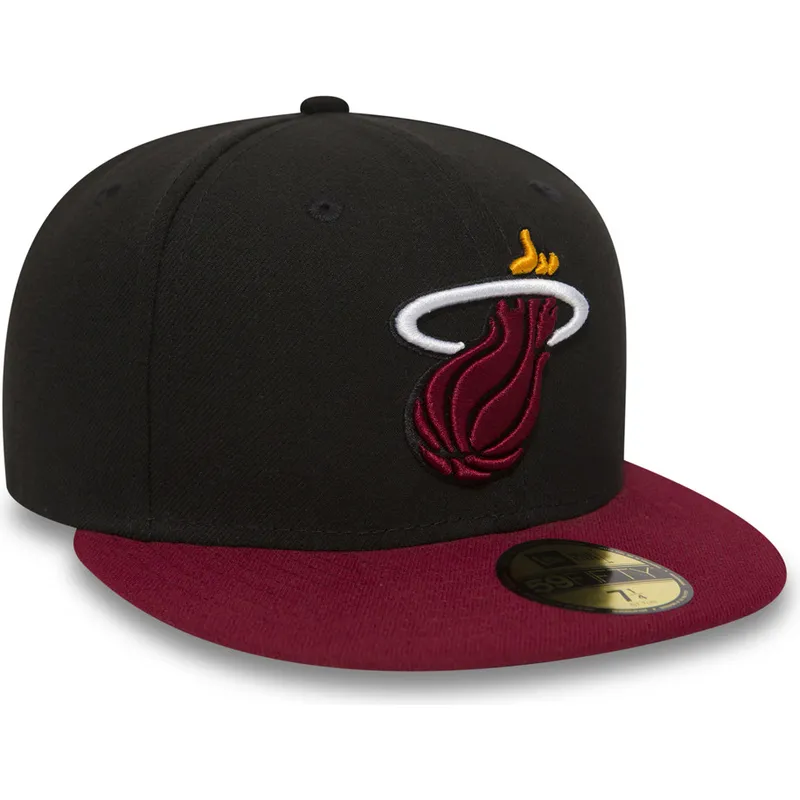 cappelli-piatta-nero-regolato-59fifty-essential-dei-miami-heat-nba-di-new-era