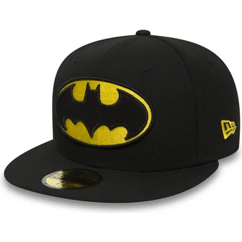 cappello-piatto-nero-aderente-59fifty-batman-character-essential-warner-bros-di-new-era