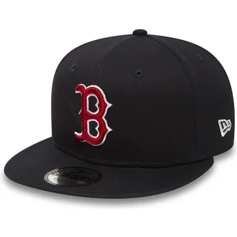 berretto-piatto-blu-navy-regolabile-9fifty-essential-dei-boston-red-sox-mlb-di-new-era