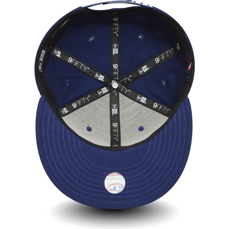 flache-blaue-verstellbare-9fifty-essential-kappe-der-los-angeles-dodgers-mlb-von-new-era