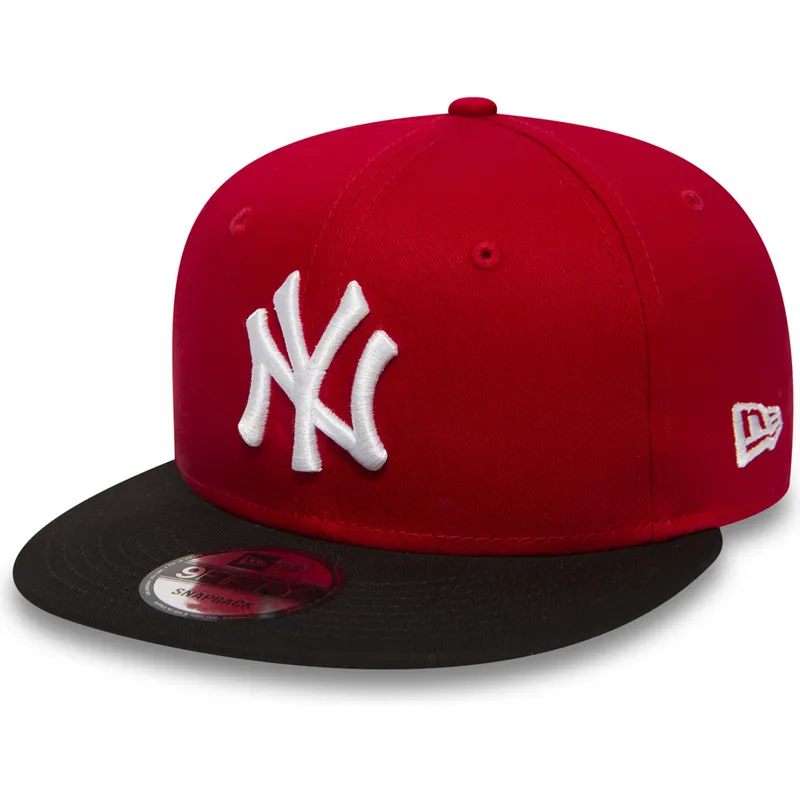 cappelli-piatta-rosso-snapback-ajustable-9fifty-cotton-block-dei-new-york-yankees-mlb-di-new-era