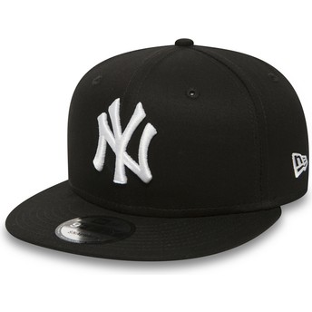 New Era Flat Brim 9FIFTY weiß on schwarz New York Yankees MLB Snapback Cap schwarz 
