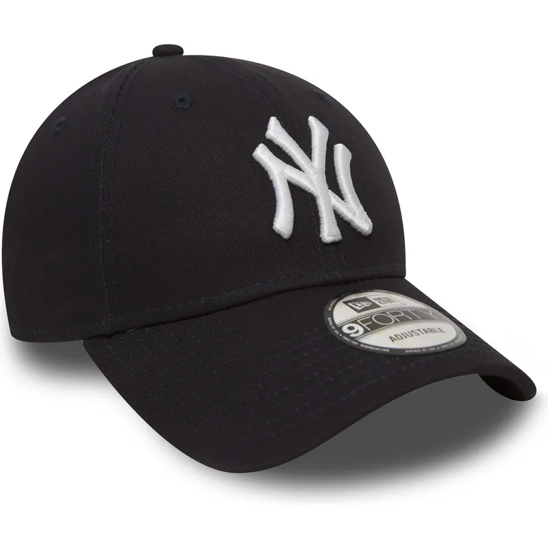 marineblaue-verstellbare-curved-cap-9forty-essential-der-new-york-yankees-mlb-von-new-era