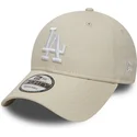 cappellino-curvo-bianco-sporco-regolabile-9forty-essential-dei-los-angeles-dodgers-mlb-di-new-era
