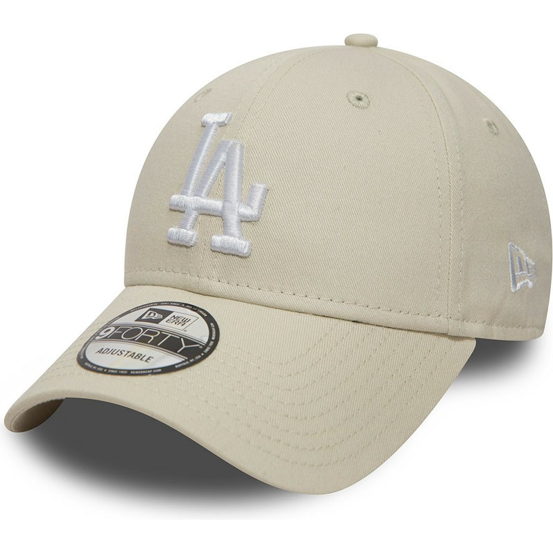 casquette-courbee-blanc-casse-ajustable-9forty-essential-los-angeles-dodgers-mlb-new-era