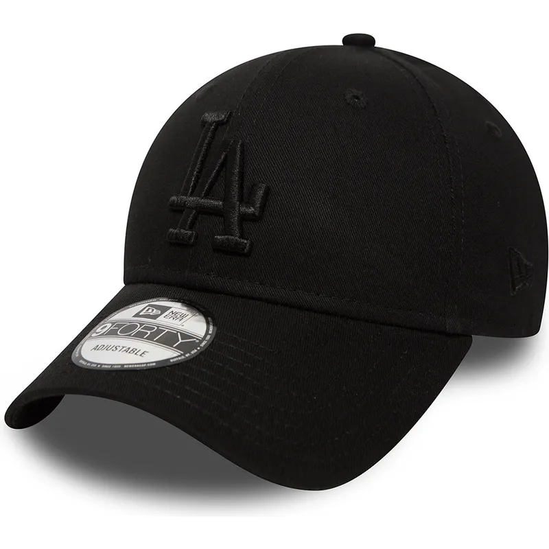 mutzen-gebogen-schwarz-verstellbares-band-9forty-essential-der-los-angeles-dodgers-mlb-von-new-era