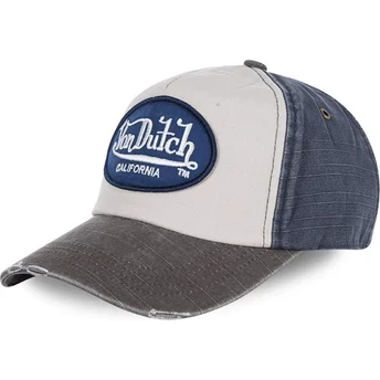 Von Dutch Curved Brim JACKMWB White, Blue and Grey Adjustable Cap