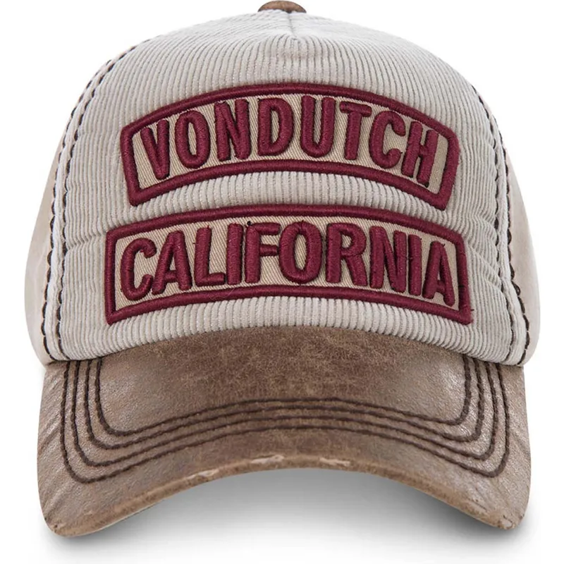 cappelli-curva-beige-cinghia-regolabile-di-von-dutch
