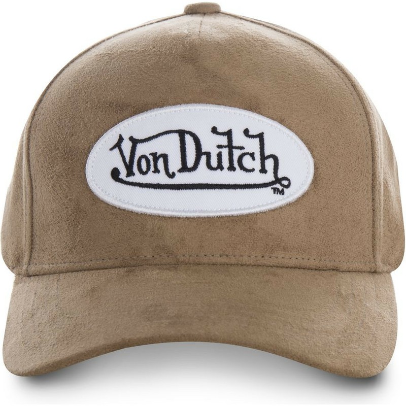 von-dutch-curved-brim-suede4-adjustable-cap-braun