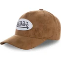 cappello-curvo-marrone-regolabile-suede5-di-von-dutch