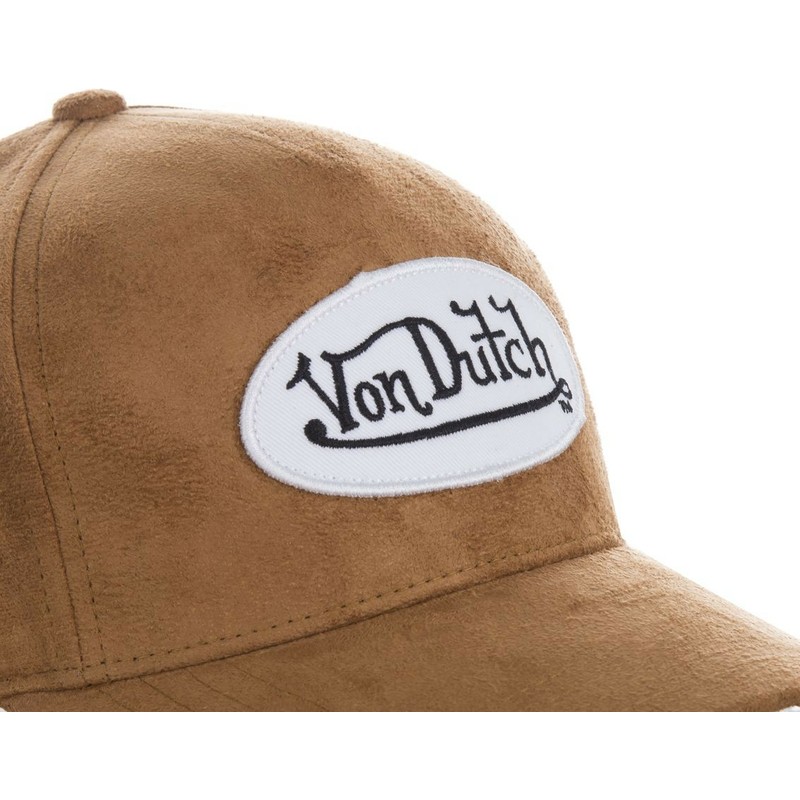 von-dutch-curved-brim-suede5-adjustable-cap-braun
