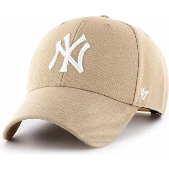 47-brand-curved-brim-new-york-yankees-mlb-mvp-beige-snapback-cap