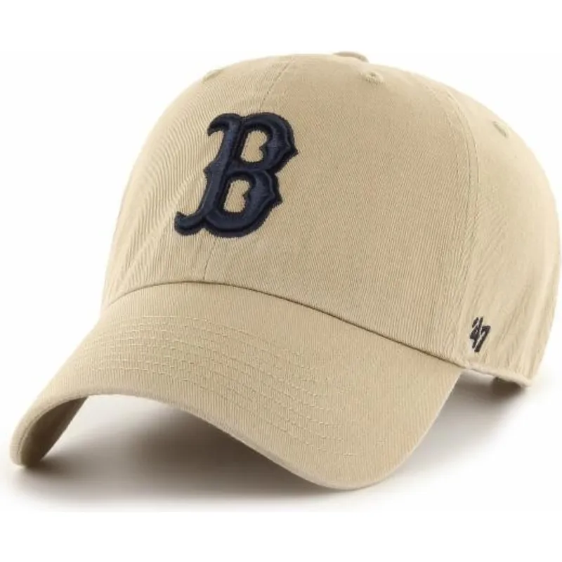 cappelli-curva-beige-cinghia-regolabile-negro-dei-boston-red-sox-mlb-di-47-brand