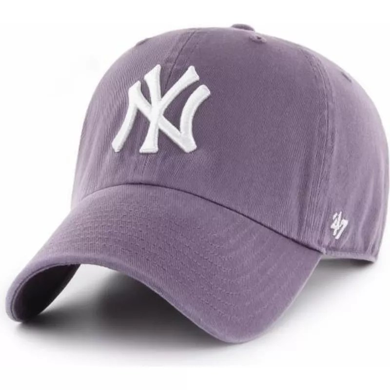 47-brand-curved-brim-new-york-yankees-mlb-clean-up-cap-violett