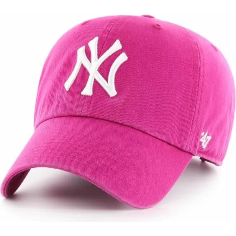 cappelli-curva-rosa-cinghia-regolabile-orquidea-dei-new-york-yankees-mlb-di-47-brand