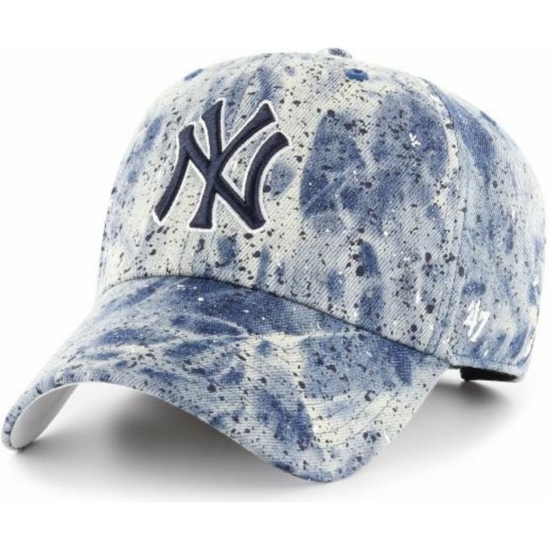47-brand-curved-brim-blaues-logo-new-york-yankees-mlb-clean-up-splat-cap-blau