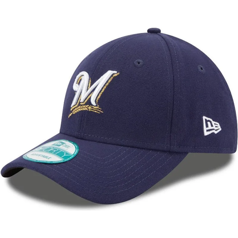 cappelli-curva-blu-marino-cinghia-regolabile-9forty-the-league-dei-milwaukee-brewers-mlb-di-new-era