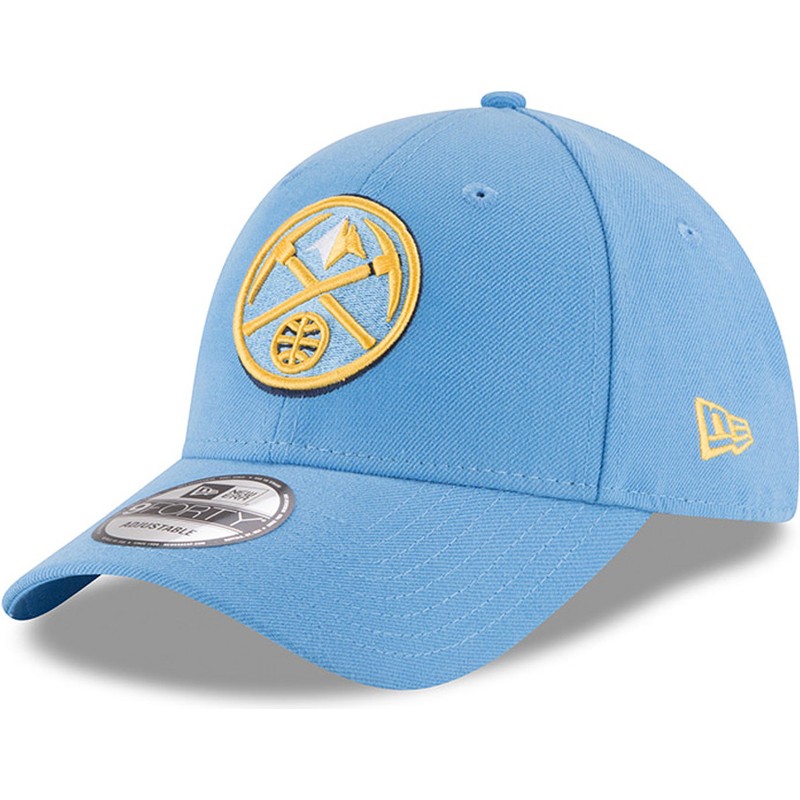 new-era-curved-brim-9forty-the-league-denver-nuggets-nba-helladjustable-cap-blau
