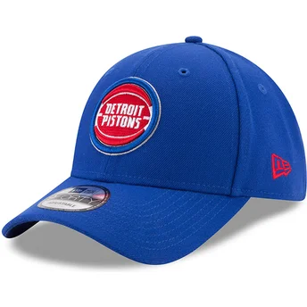 Niebieska zakrzywiona regulowana czapka 9FORTY The League Detroit Pistons NBA od New Era