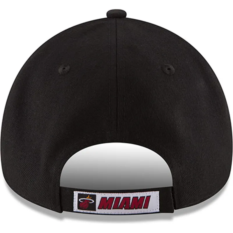 sort-justerbar-curved-kasket-9forty-the-league-fra-miami-heat-nba-fra-new-era