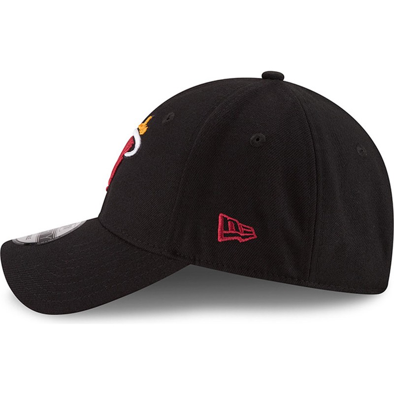 new-era-curved-brim-9forty-the-league-miami-heat-nba-adjustable-cap-schwarz
